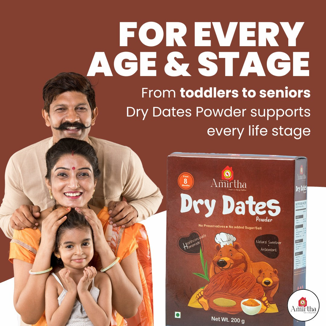 Dry Dates Powder - Amirtha Health Foods