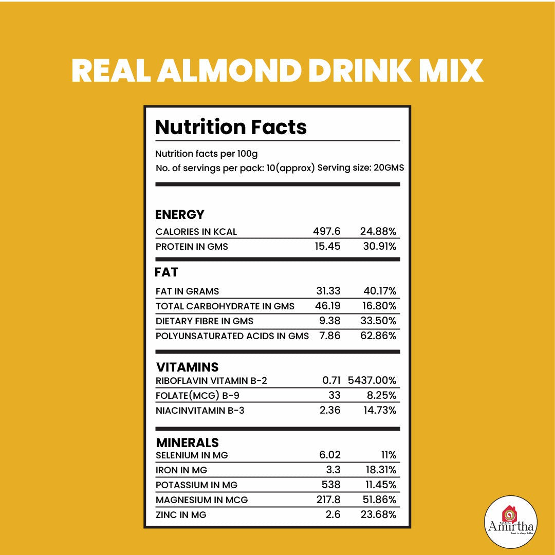 Real Almond Milk Instant Mix - Amirtha Health Foods