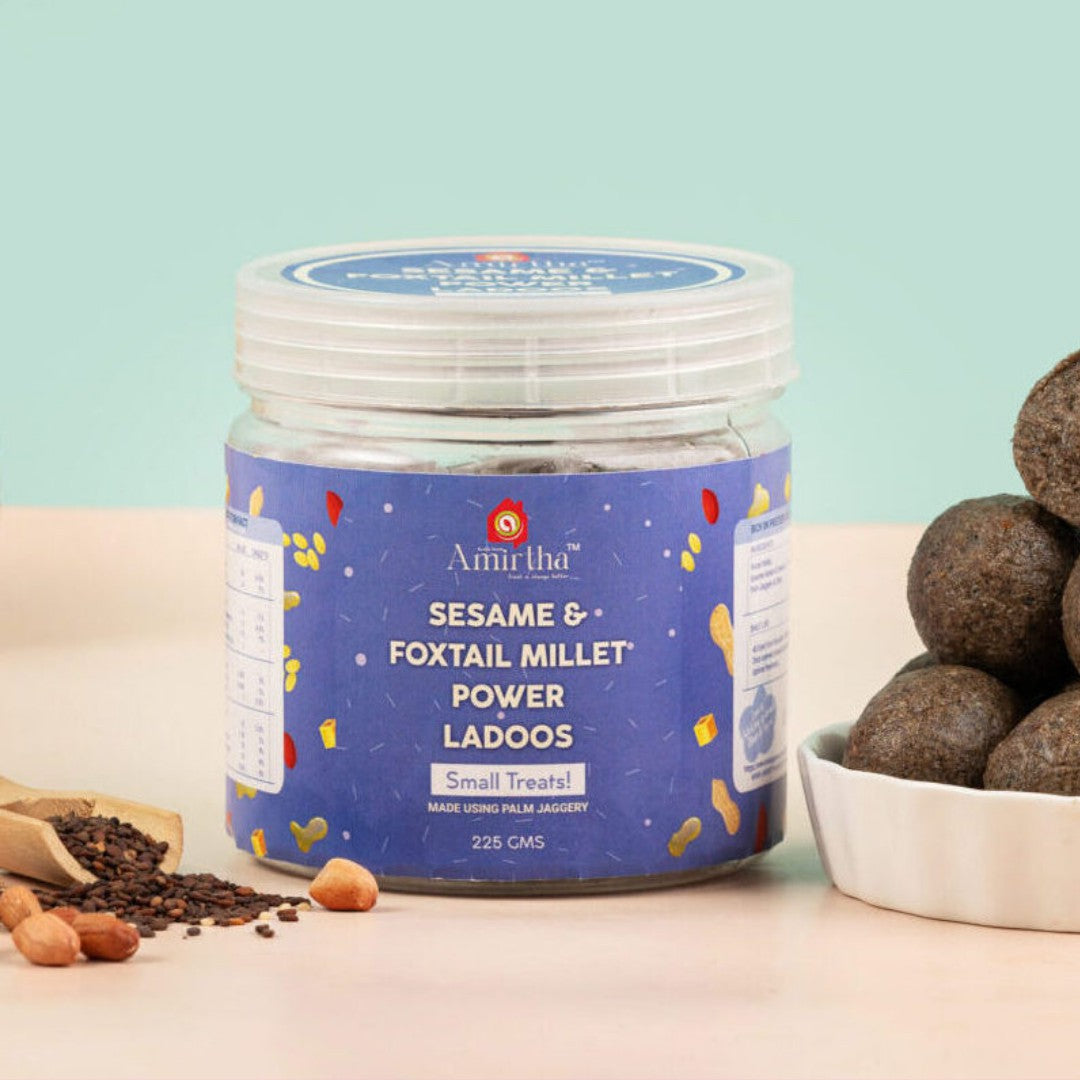 Sesame & Foxtail Millet Power Ladoos - Amirtha Health Foods