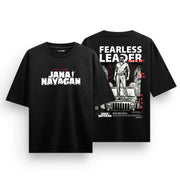 Jana Nayagan Thalapathy Vijay Fearless Leader Black T-Shirt - Dudeme