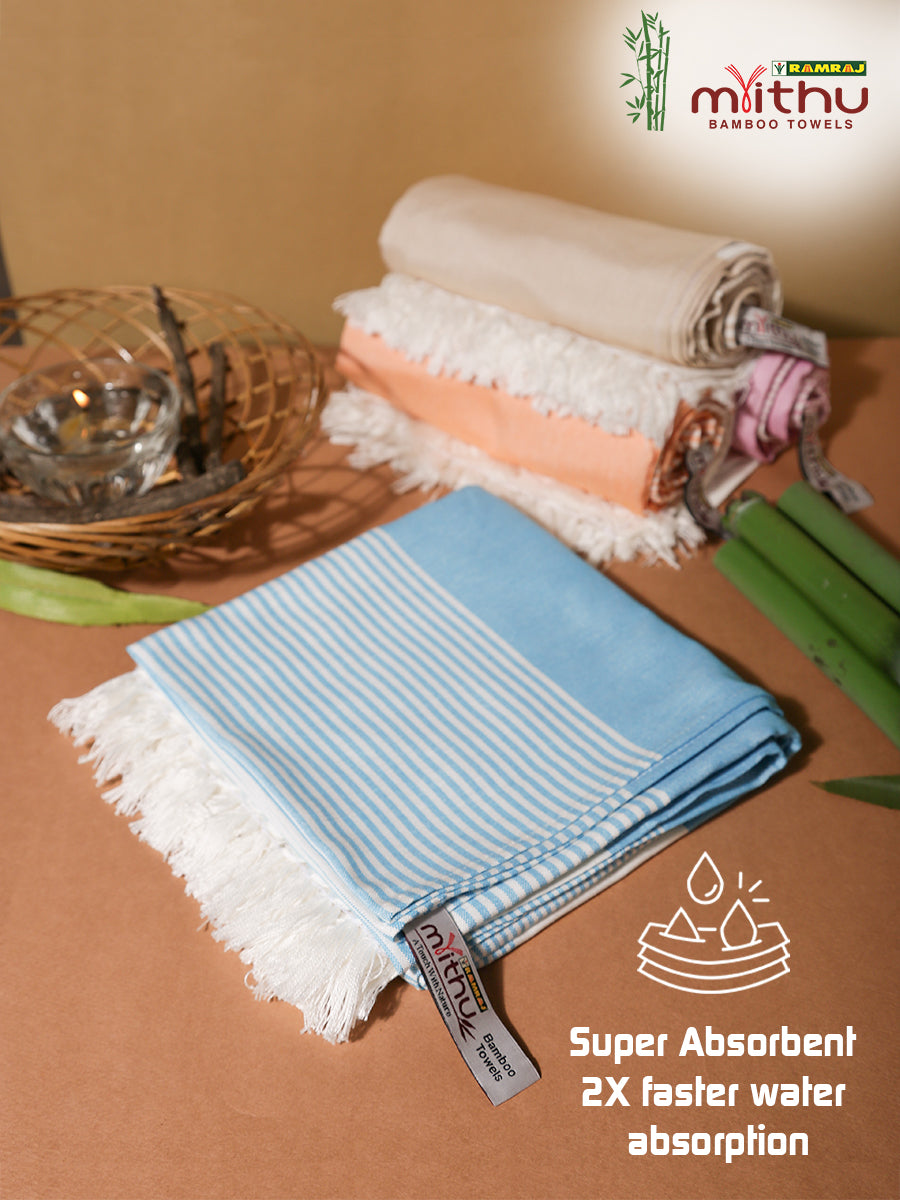 Towel-Ultra Soft & Quick Absorbent Bamboo Colours Bath Towel (Size 0.90mX1.80m) Assorted - Ramraj Cotton