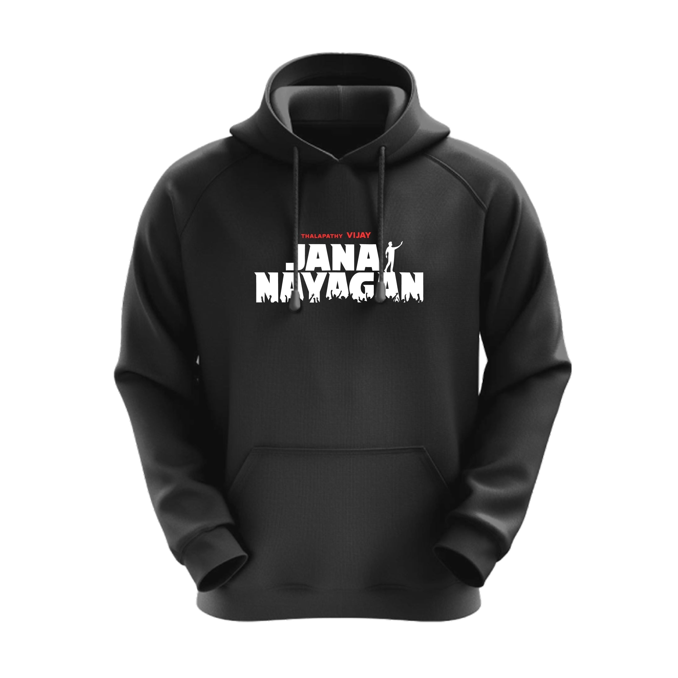 Jana Nayagan Thalapathy Vijay Fearless Leader Black Hoodie - Dudeme