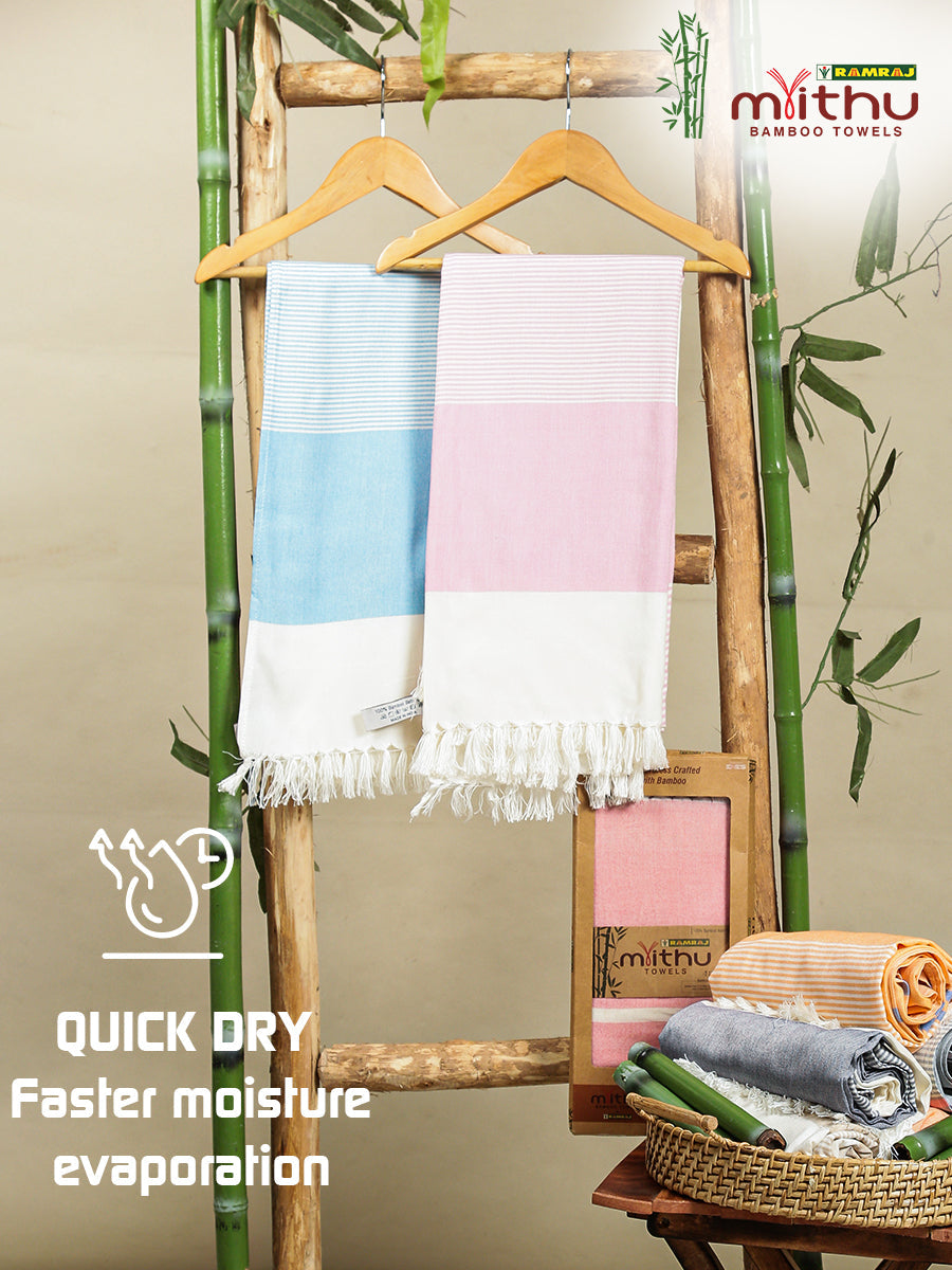 Towel-Ultra Soft & Quick Absorbent Bamboo Colours Bath Towel (Size 0.90mX1.80m) Assorted - Ramraj Cotton
