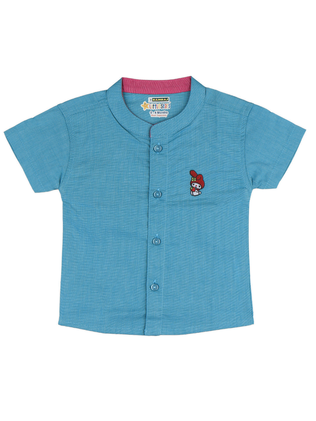 Born Baby Panchakacham Set  (Newborn Baby Blue Shirt with Pant and Panchakacham Set) - Ramraj Cotton