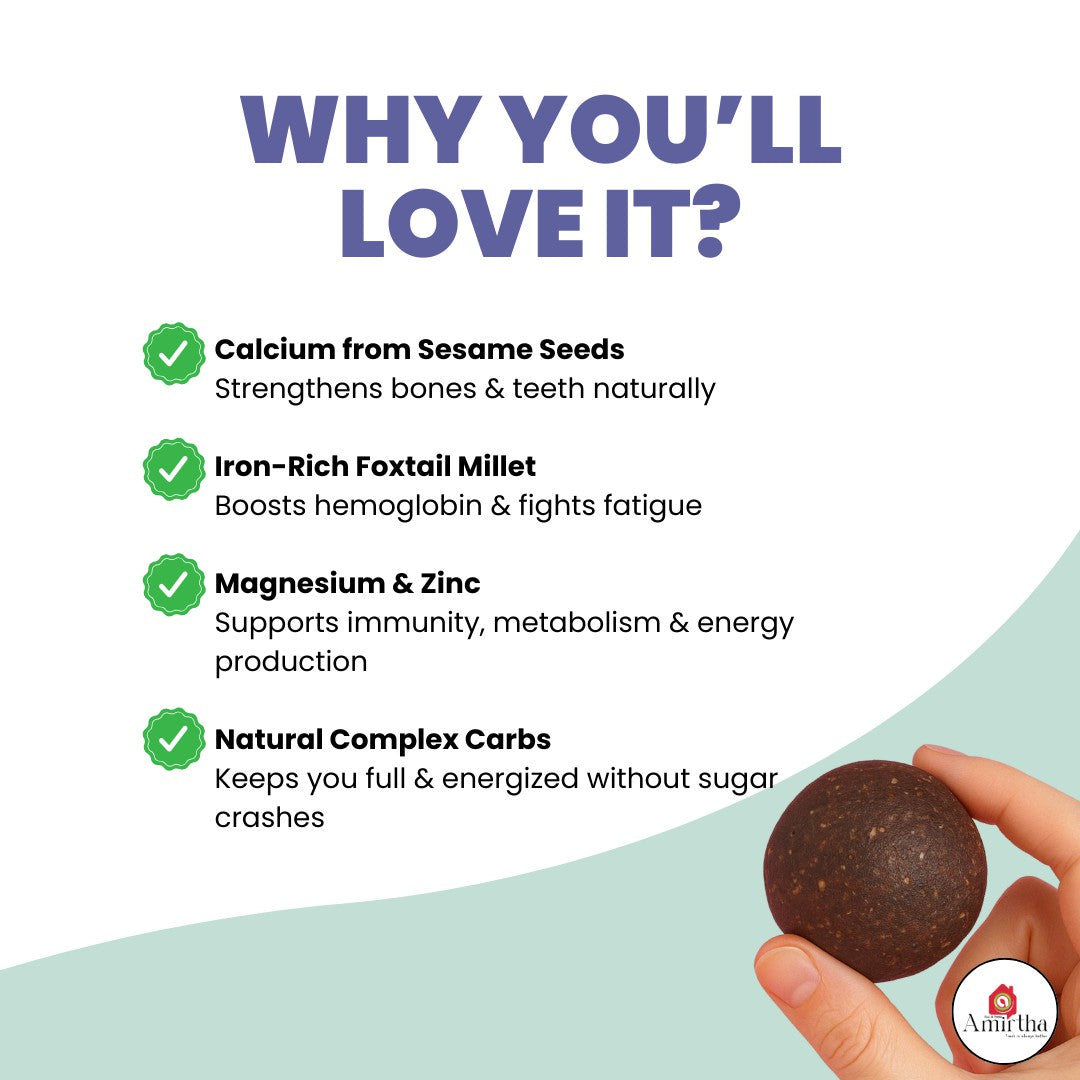 Sesame & Foxtail Millet Power Ladoos - Amirtha Health Foods