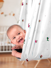 Hammock (Premium Cotton Born Baby White with Assorted Prints Stitched Hammock Cloth) - Ramraj Cotton