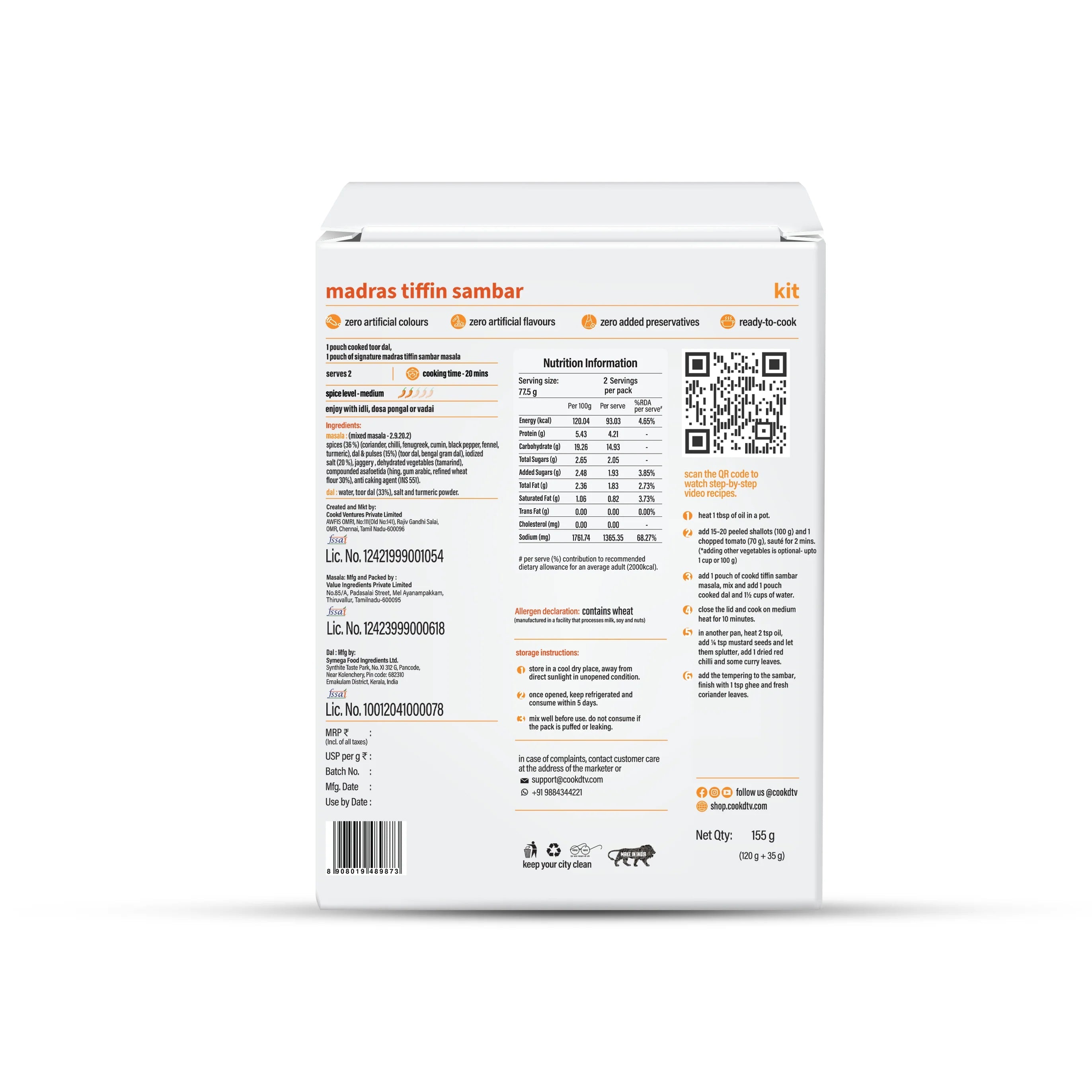 Madras Tiffin Sambar Kit - Cookd