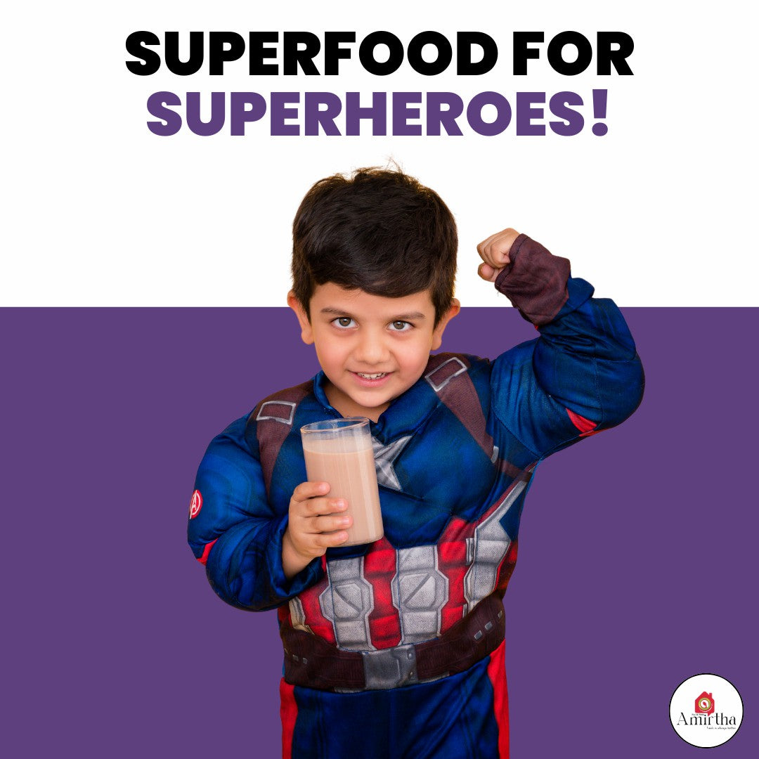 Cocoa Sprouted Ragi Almond Drink Mix - Amirtha Health Foods