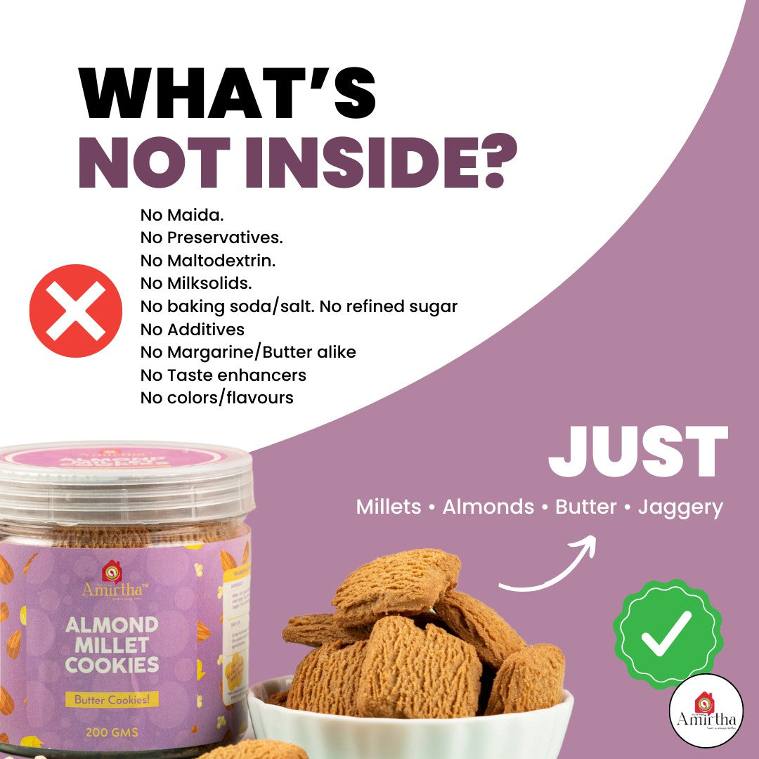 Almond Millet Butter Cookies - Amirtha Health Foods