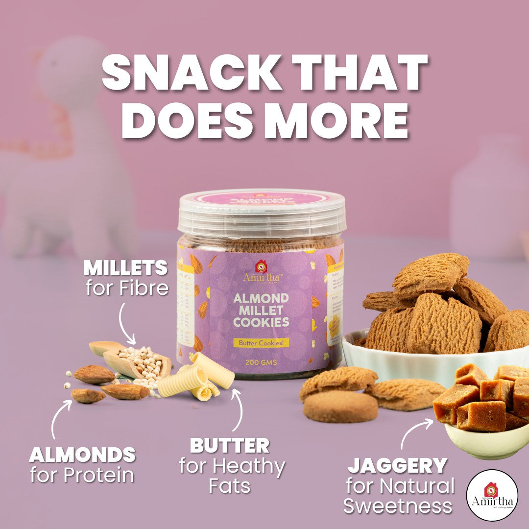 Almond Millet Butter Cookies - Amirtha Health Foods