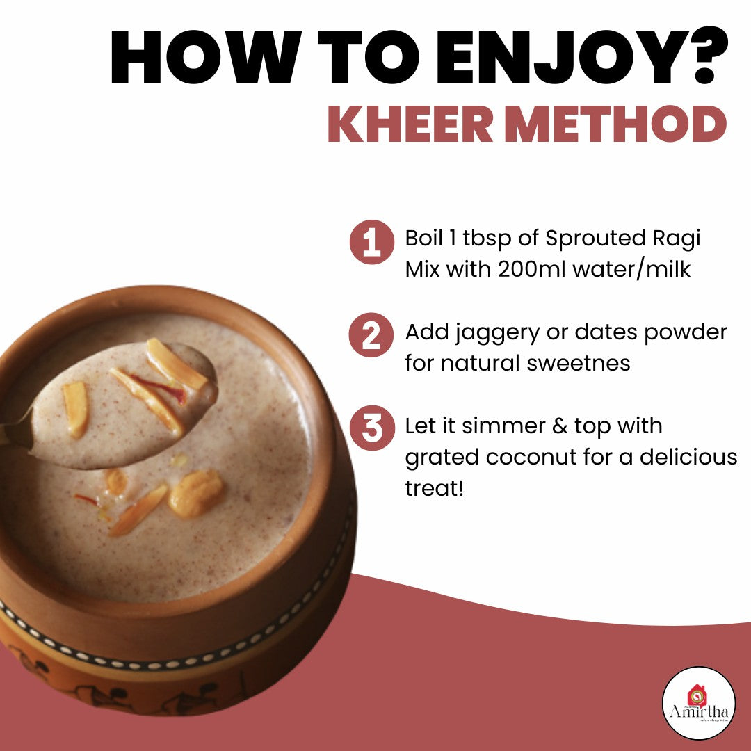 Sprouted Ragi Porridge Mix - 200g - Amirtha Health Foods