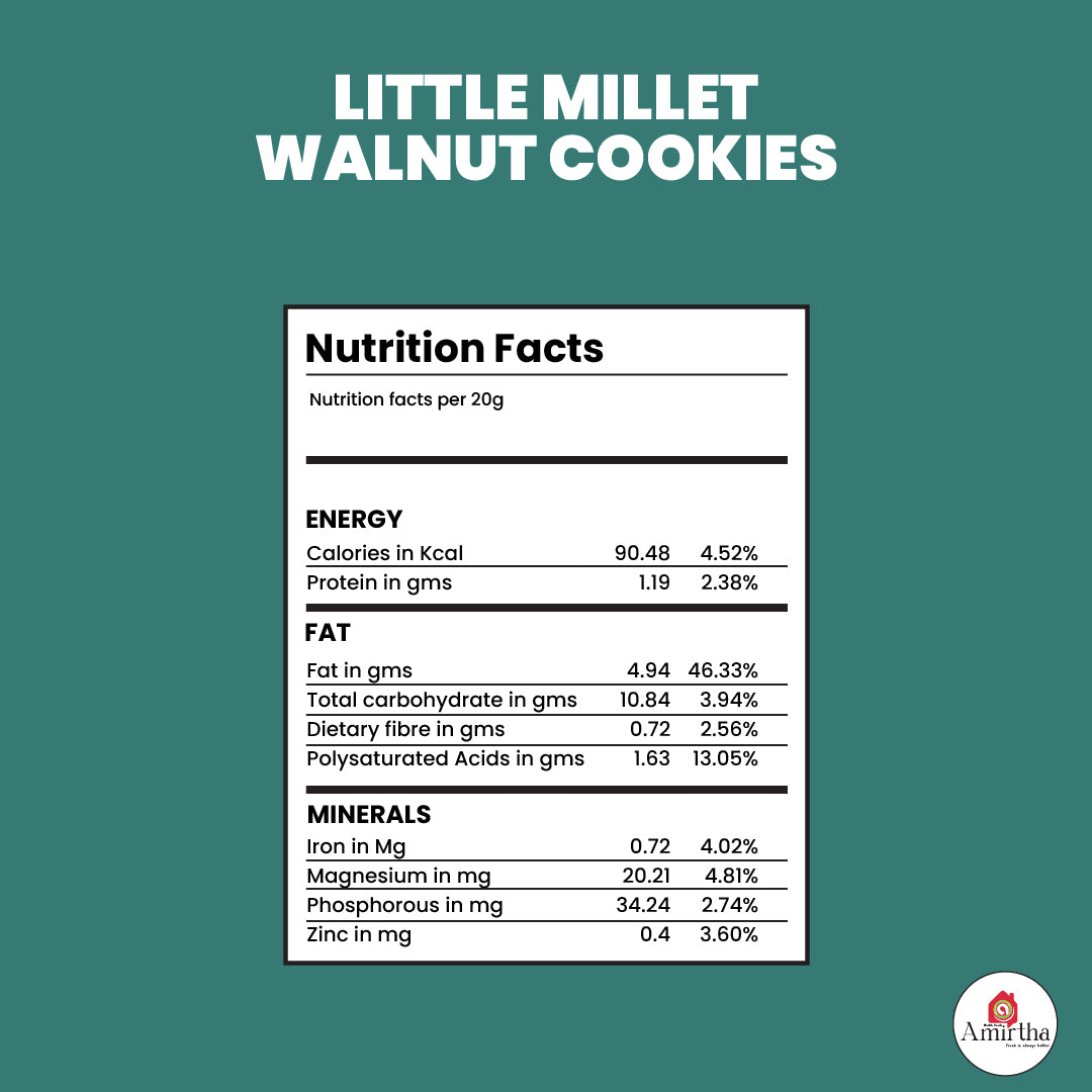 Little Millet & Walnut Butter Cookies - Amirtha Health Foods