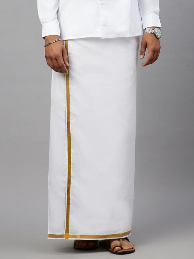 Regular single layer Jari Dhoti - Ramraj Cotton