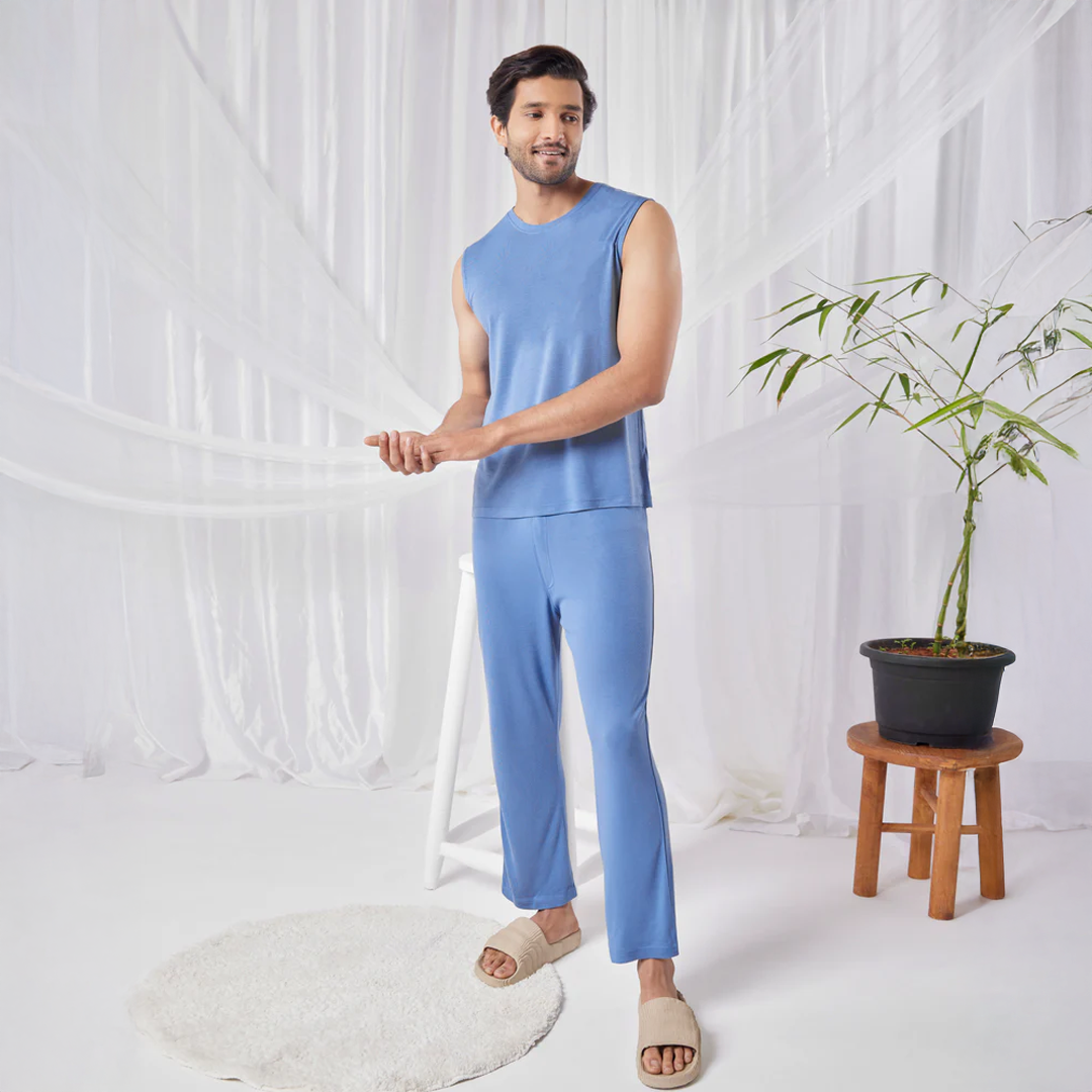 AirKnit Bamboo Tee(Serene Blue) - Soft Sleep