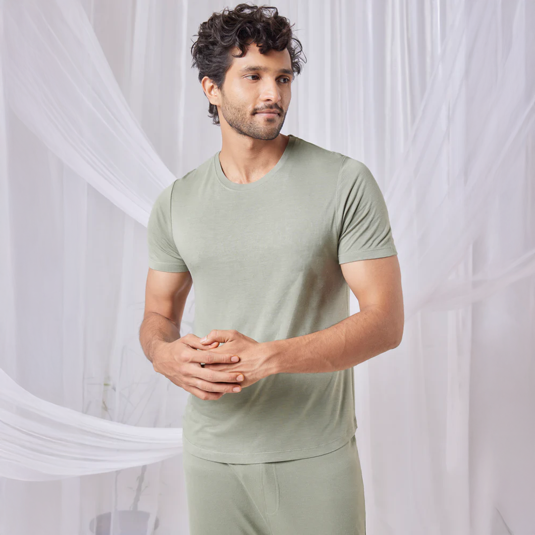 Cosmo Bamboo T-Shirt(Laurel Green) - Soft Sleep