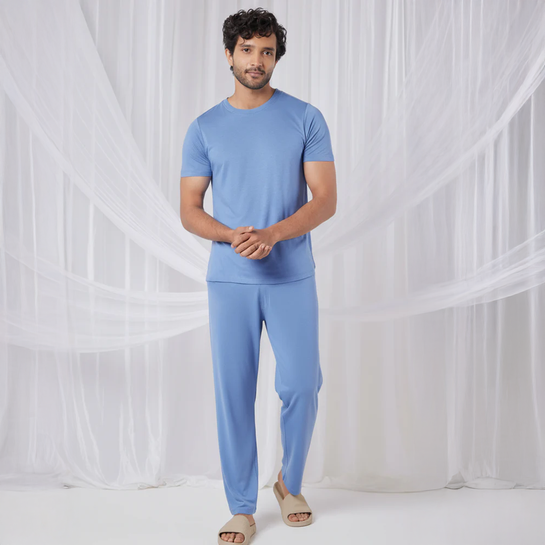 Cosmo Bamboo T-Shirt(Serene Blue) - Soft Sleep