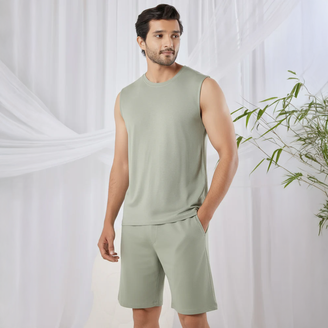 Hushy Bamboo Shorts(Laurel Green) - Soft Sleep