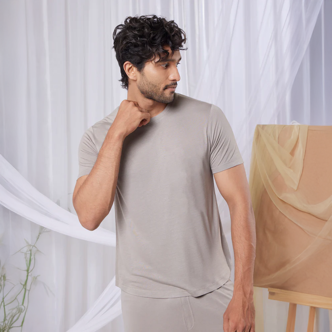 Cosmo Bamboo T-Shirt(Grey Mocha) - Soft Sleep