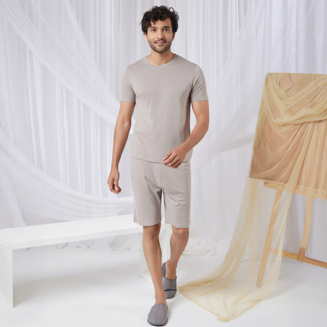 Cosmo Bamboo T-Shirt(Grey Mocha) - Soft Sleep