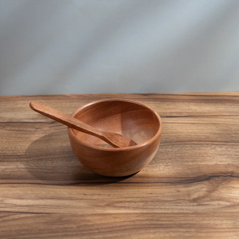 Neem Wooden Bowl and Spoon - Ariro Toys