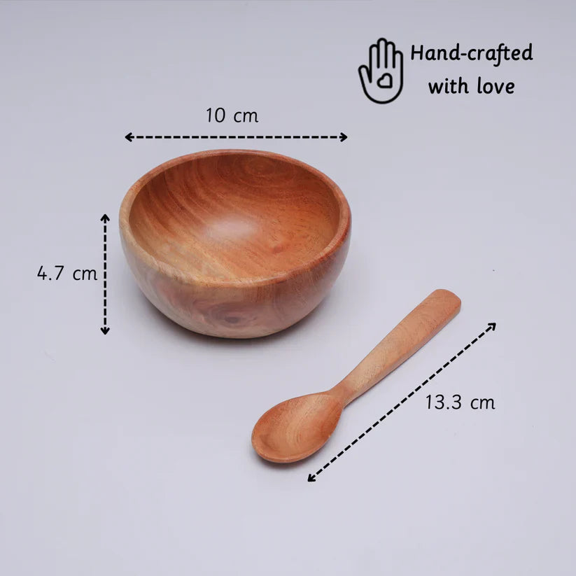 Neem Wooden Bowl and Spoon - Ariro Toys