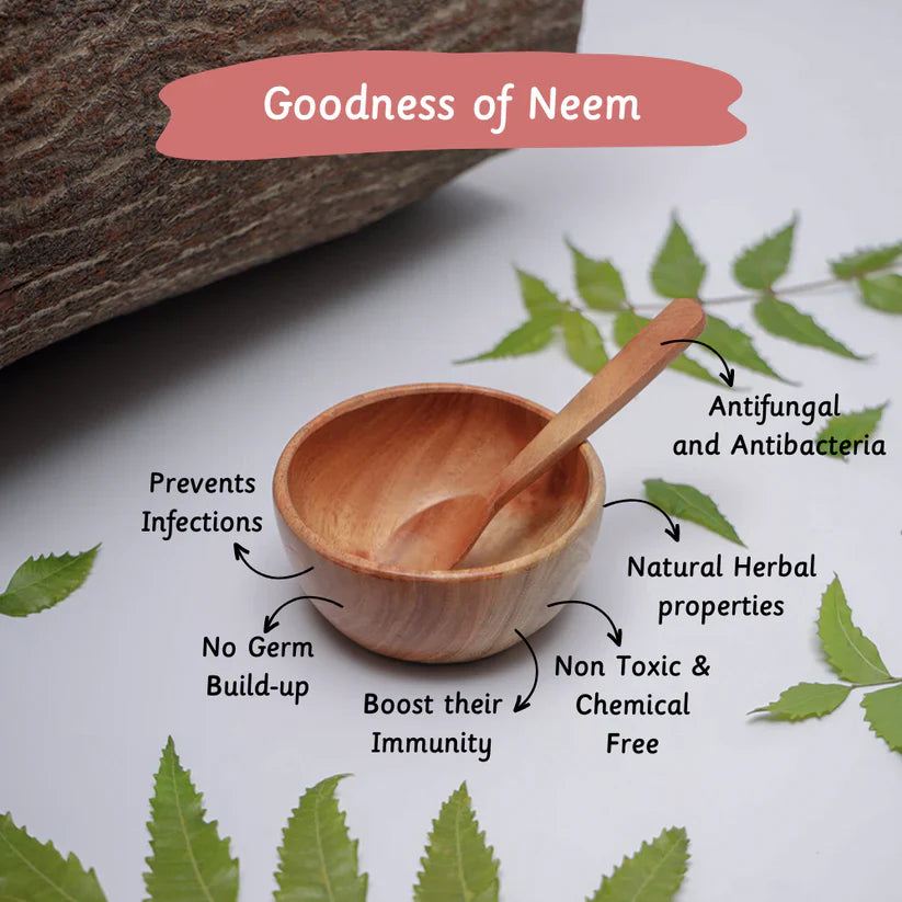 Neem Wooden Bowl and Spoon - Ariro Toys