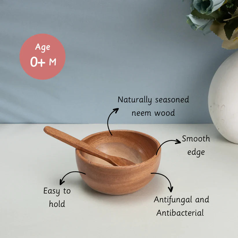 Neem Wooden Bowl and Spoon - Ariro Toys