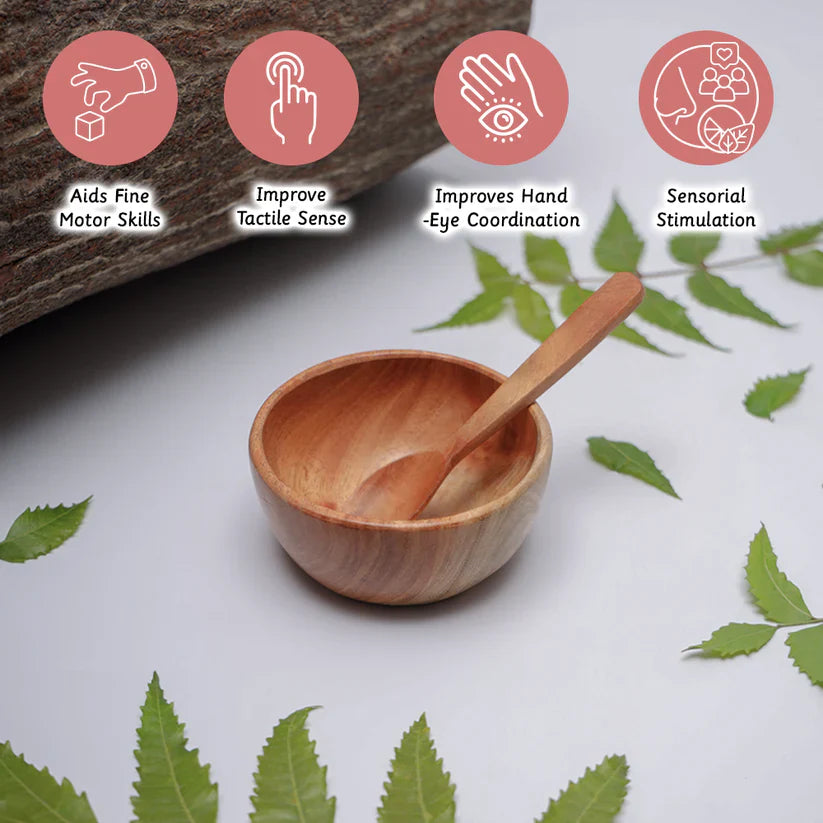 Neem Wooden Bowl and Spoon - Ariro Toys