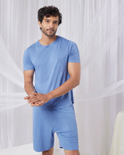 Hushy Bamboo Shorts(Serene Blue) - Soft Sleep