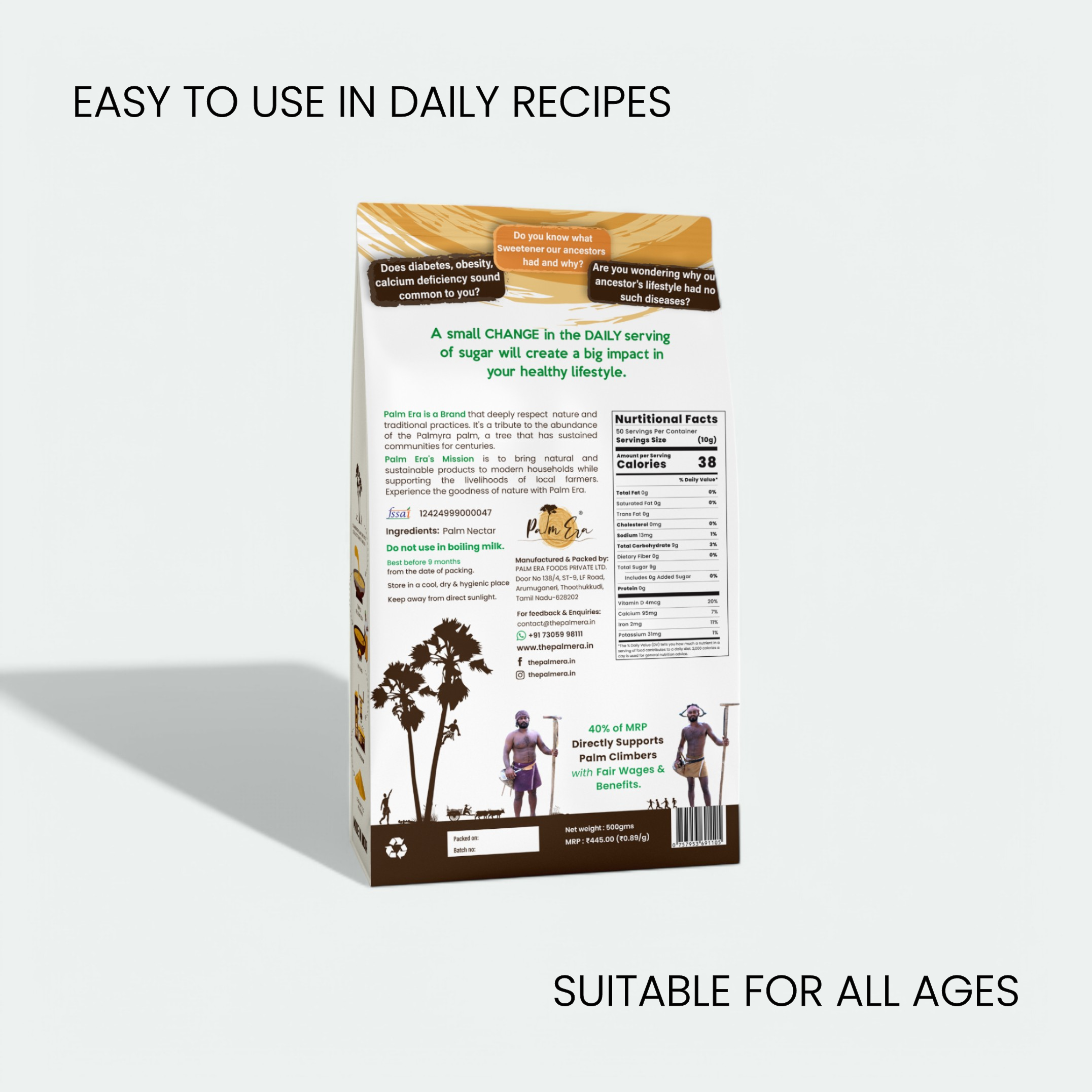 Mom & Kids Palm Jaggery Powder (Gusset Box) - Palm Era