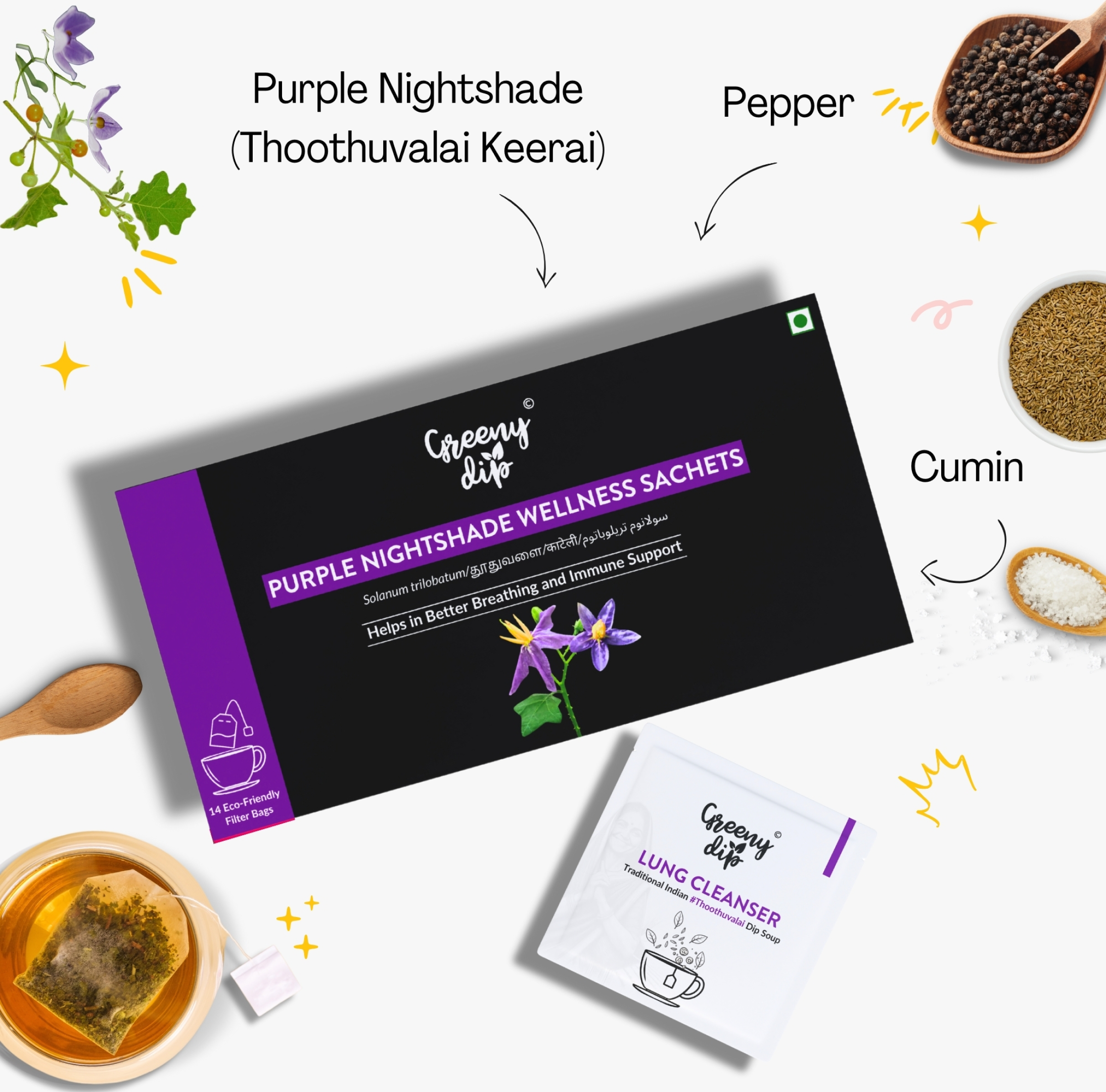 Dip Soup - Purple Nightshade Wellness Sachet - Keerai Kadai