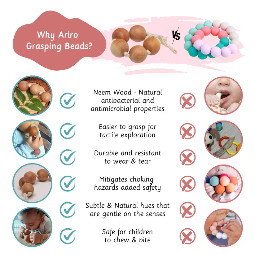 Wooden Grasping beads - Ariro Toys