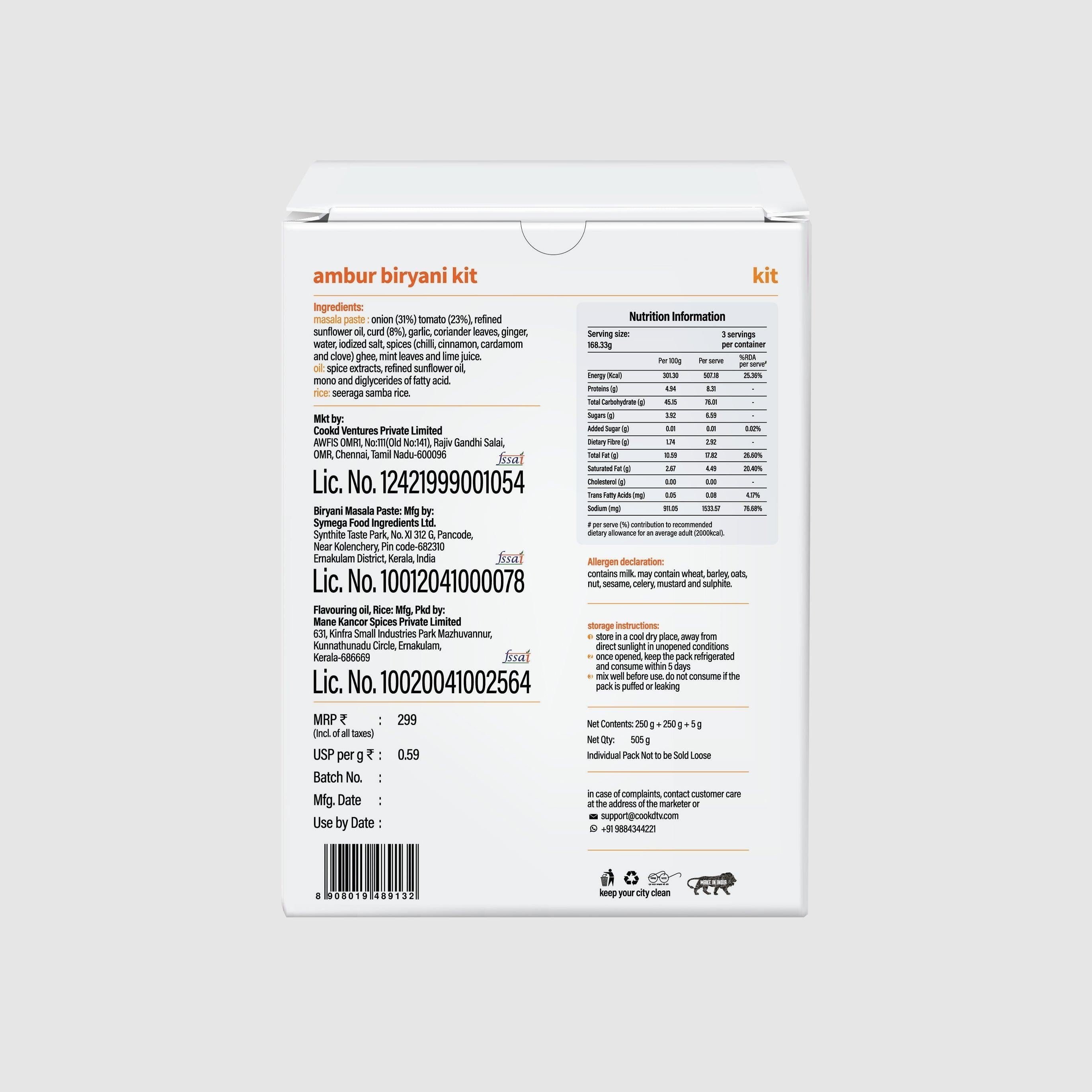 Ambur Biryani Kit - Cookd